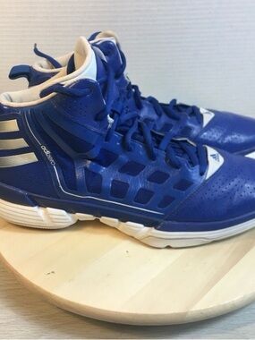 Vintage Adidas Athletic Basketball Shoes sz 13 Blue& White Tri Stripe G24429